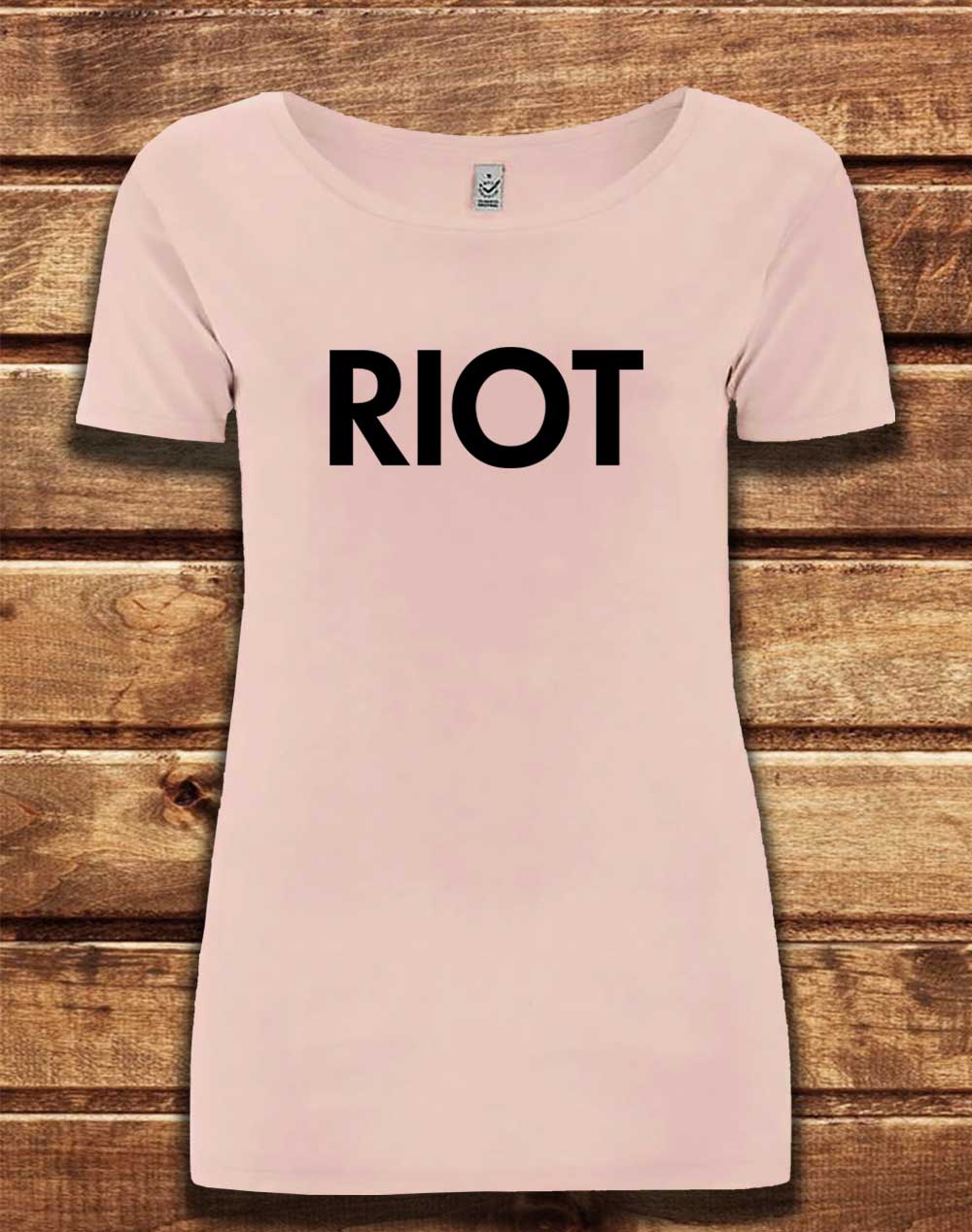 Light Pink - DELUXE Mac's Riot Organic Scoop Neck T-Shirt