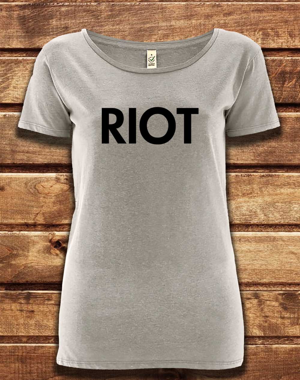 Melange Grey - DELUXE Mac's Riot Organic Scoop Neck T-Shirt