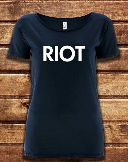 Navy - DELUXE Mac's Riot Organic Scoop Neck T-Shirt