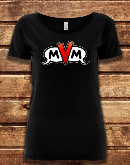 Black - DELUXE MvM Logo Organic Scoop Neck T-Shirt