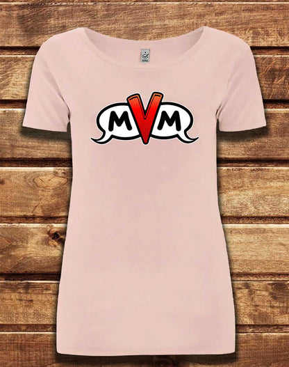 Light Pink - DELUXE MvM Logo Organic Scoop Neck T-Shirt
