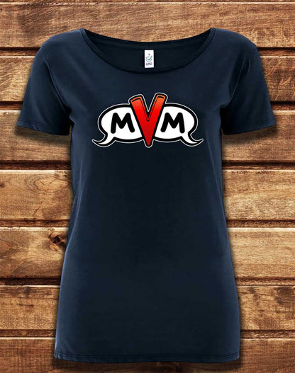 Navy - DELUXE MvM Logo Organic Scoop Neck T-Shirt