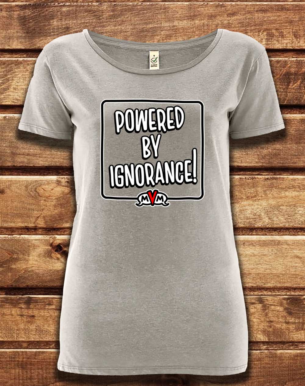 Melange Grey - DELUXE MvM Powered by Ignorance Organic Scoop Neck T-Shirt