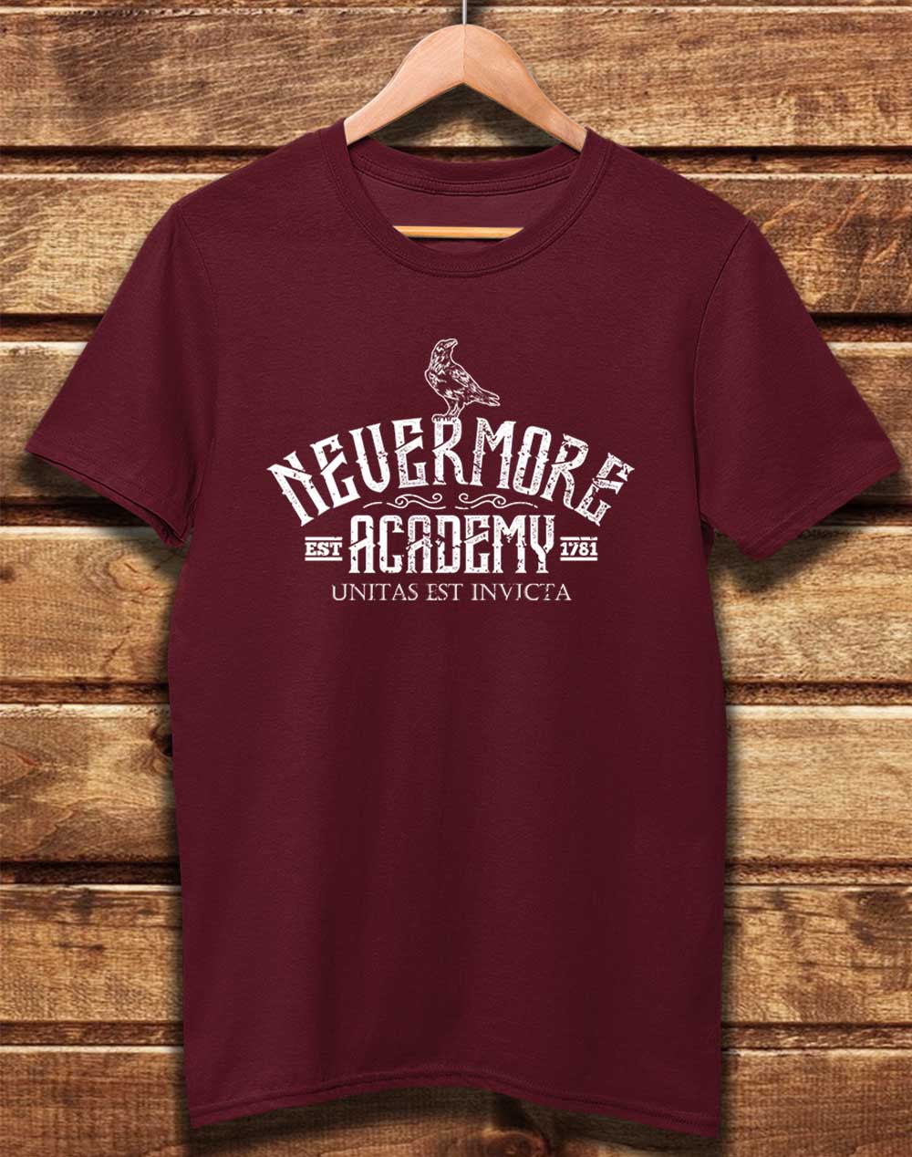 Burgundy - DELUXE Nevermore Academy Organic Cotton T-Shirt