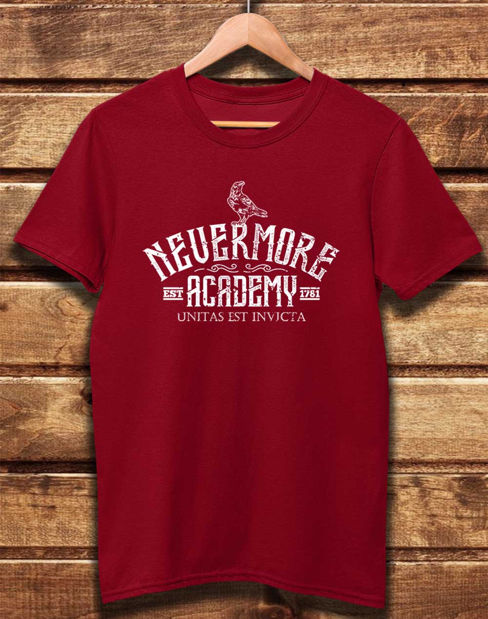 Dark Red - DELUXE Nevermore Academy Organic Cotton T-Shirt