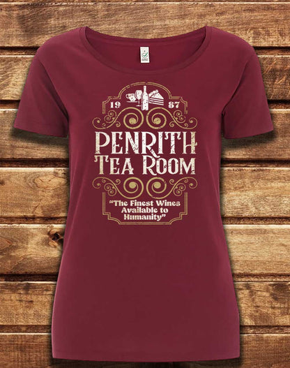 Burgundy - DELUXE Penrith Tea Room 1987 Organic Scoop Neck T-Shirt