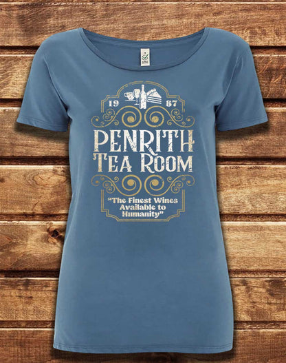 Faded Denim - DELUXE Penrith Tea Room 1987 Organic Scoop Neck T-Shirt