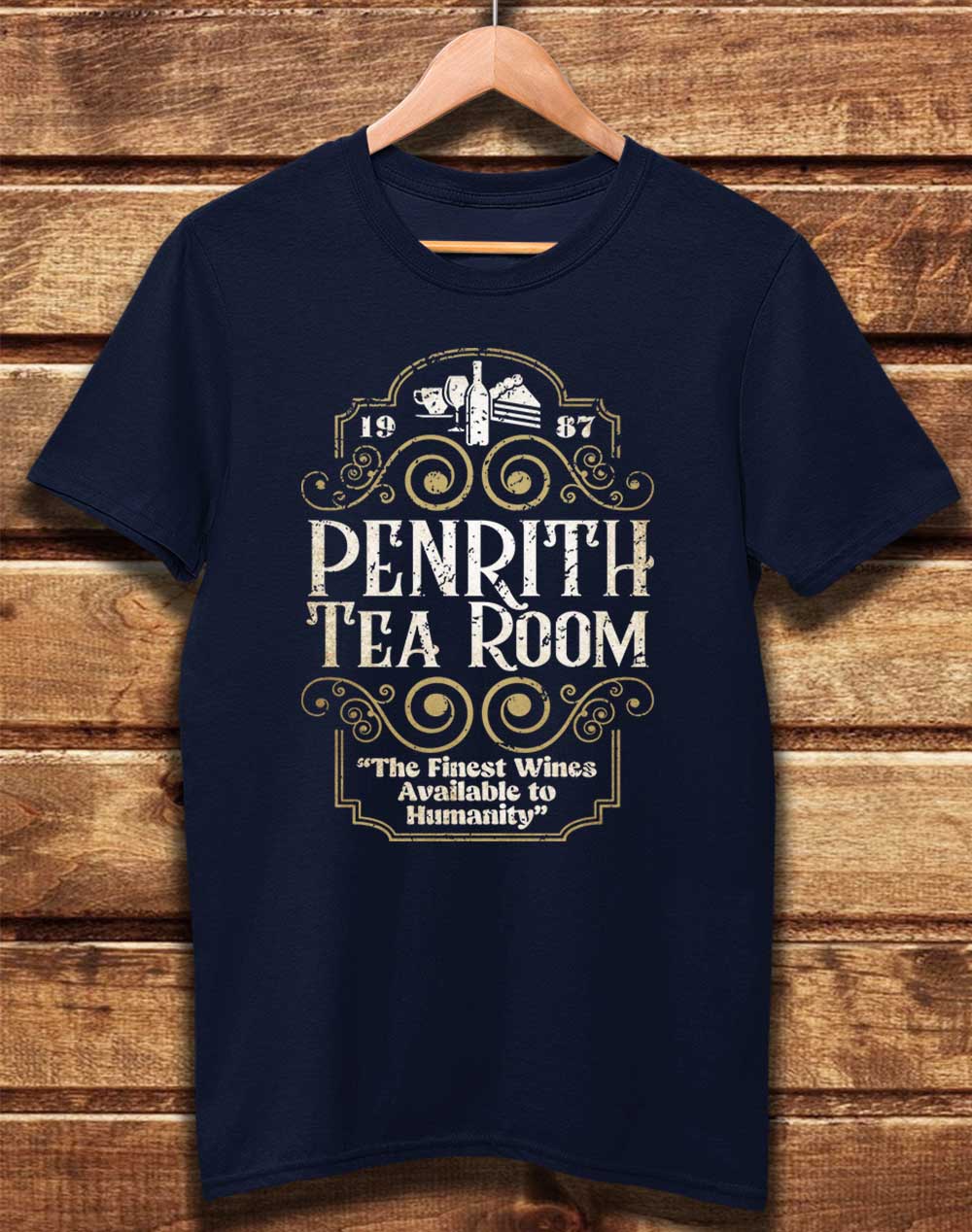 Navy - DELUXE Penrith Tea Room 1987 Organic Cotton T-Shirt