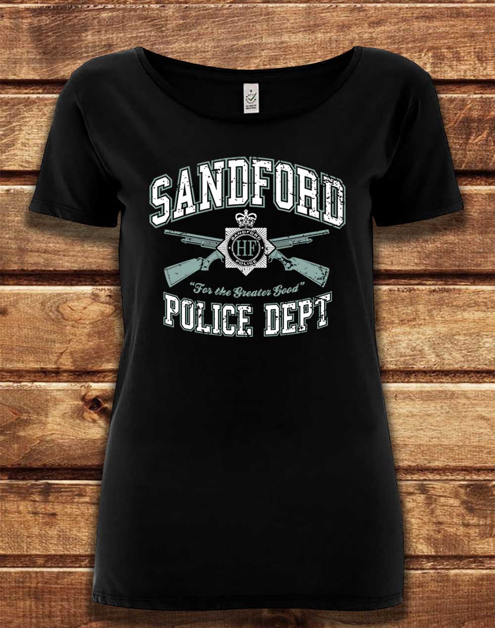 Black - DELUXE Sandford Police Dept Organic Scoop Neck T-Shirt