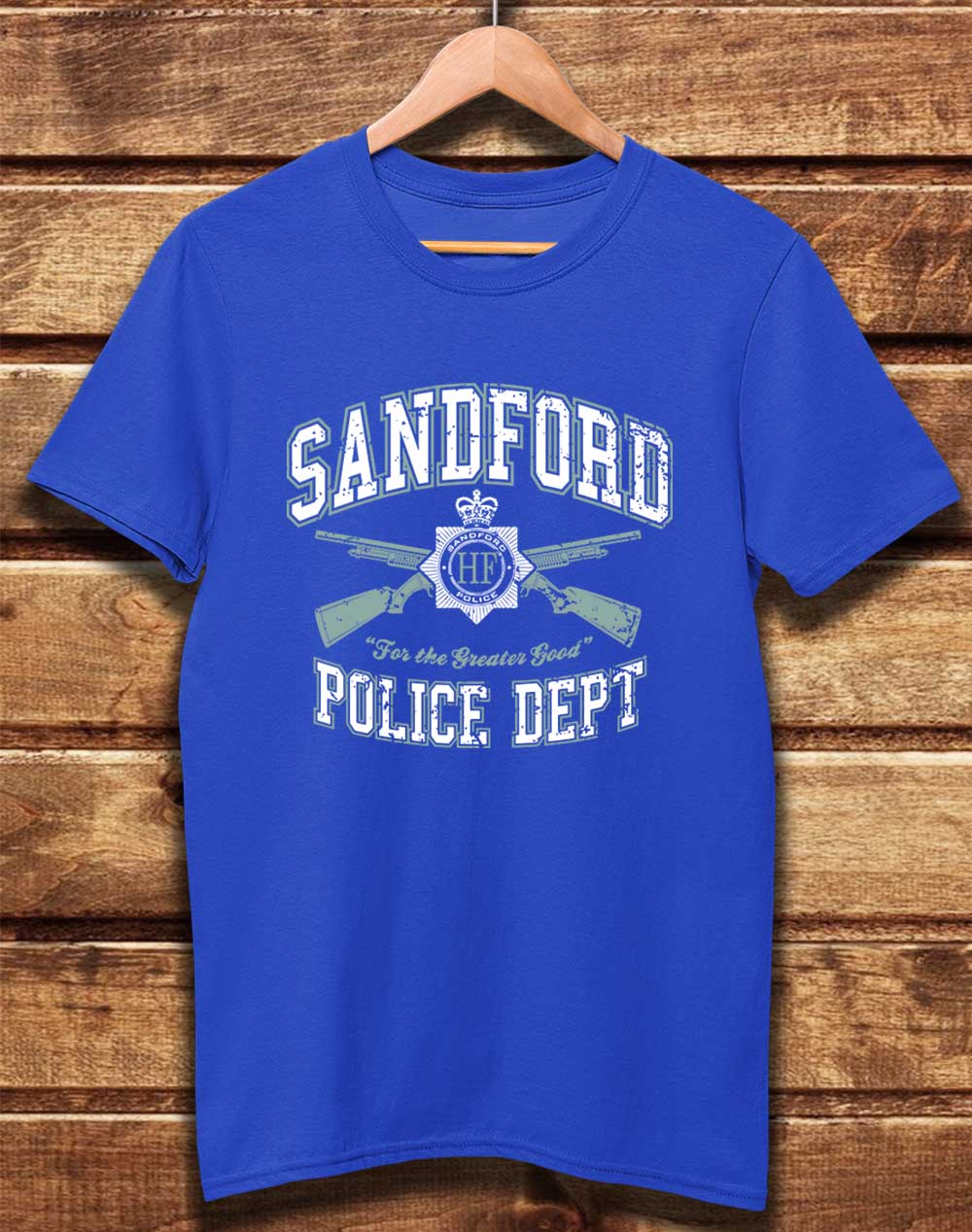 Bright Blue - DELUXE Sandford Police Dept Organic Cotton T-Shirt