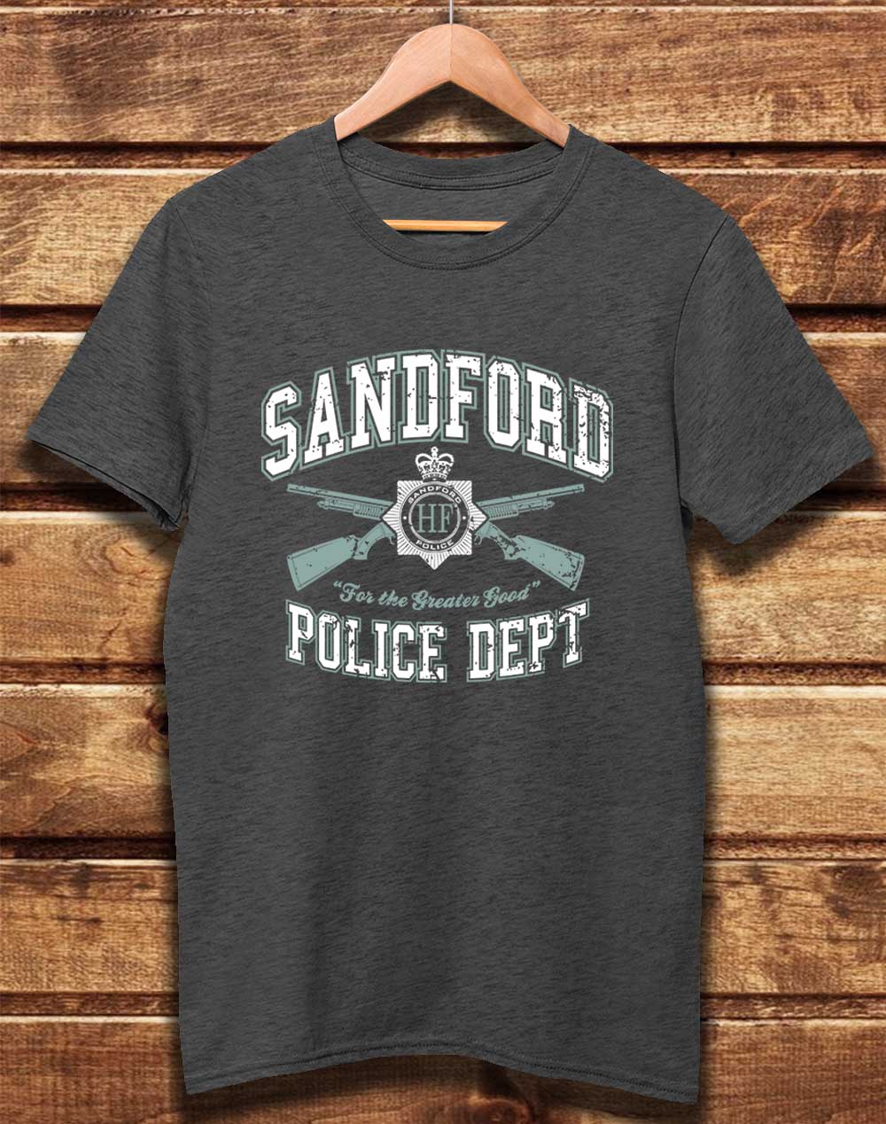 Dark Heather - DELUXE Sandford Police Dept Organic Cotton T-Shirt