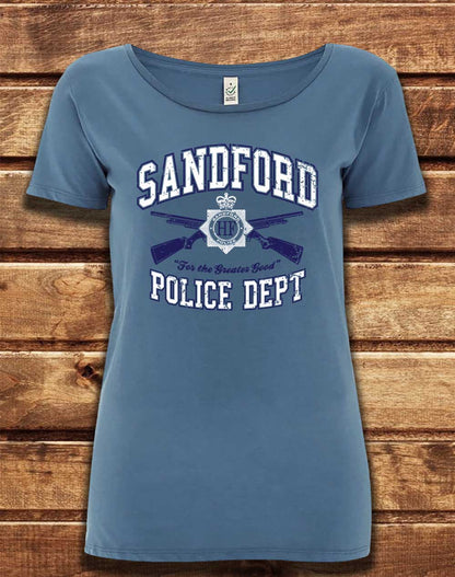 Faded Denim - DELUXE Sandford Police Dept Organic Scoop Neck T-Shirt