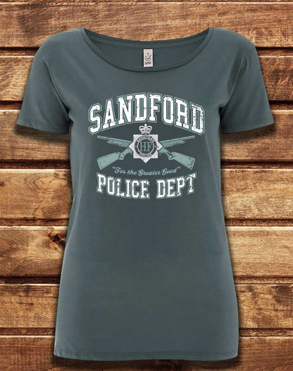 Light Charcoal - DELUXE Sandford Police Dept Organic Scoop Neck T-Shirt