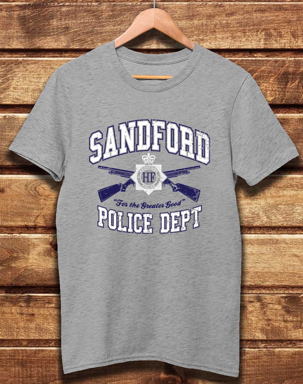 Melange Grey - DELUXE Sandford Police Dept Organic Cotton T-Shirt