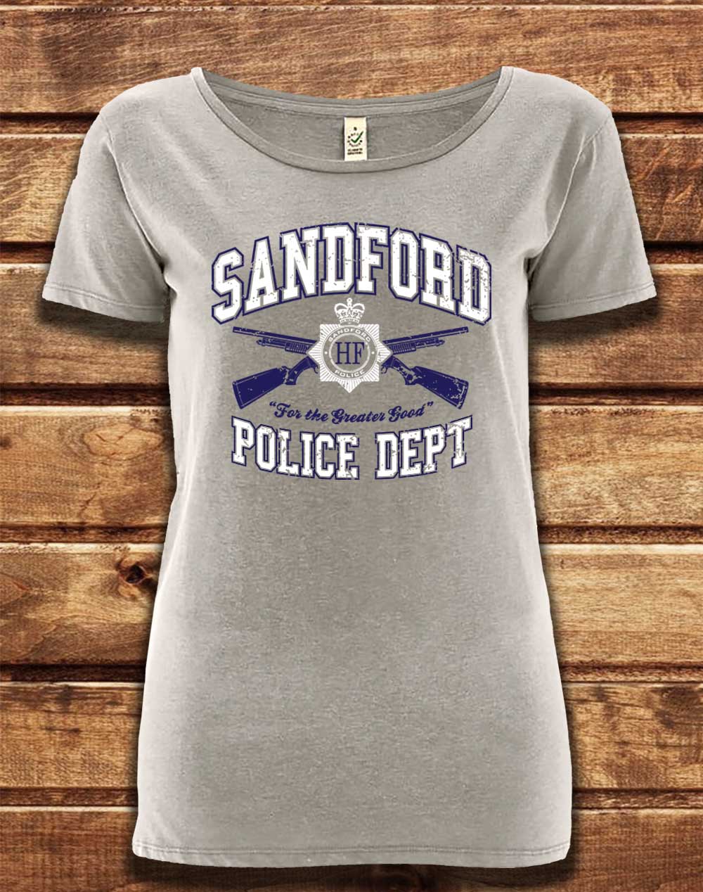Melange Grey - DELUXE Sandford Police Dept Organic Scoop Neck T-Shirt