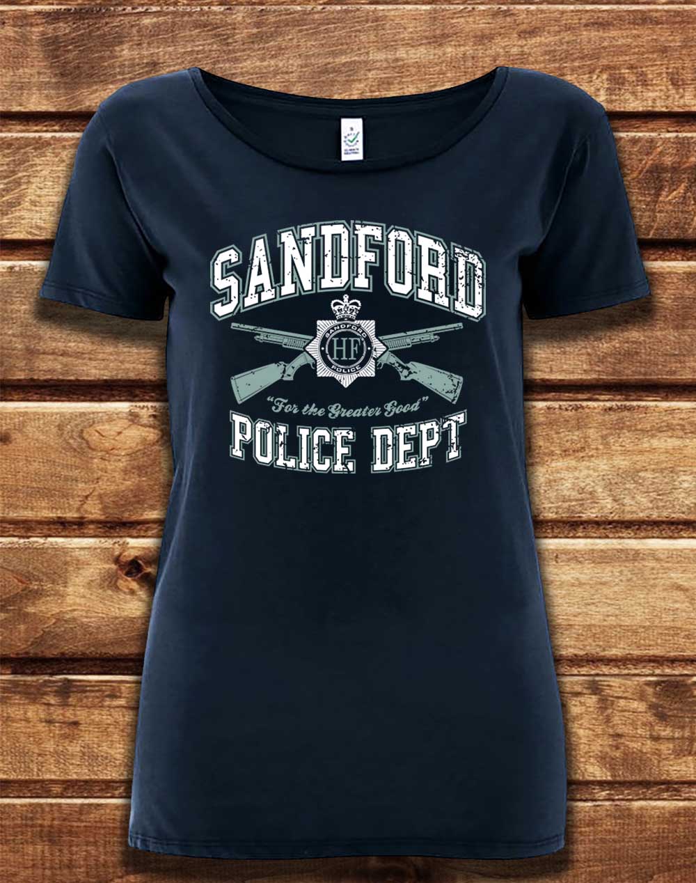 Navy - DELUXE Sandford Police Dept Organic Scoop Neck T-Shirt
