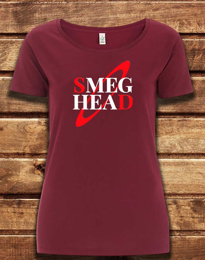 Burgundy - DELUXE Smeg Head Organic Scoop Neck T-Shirt