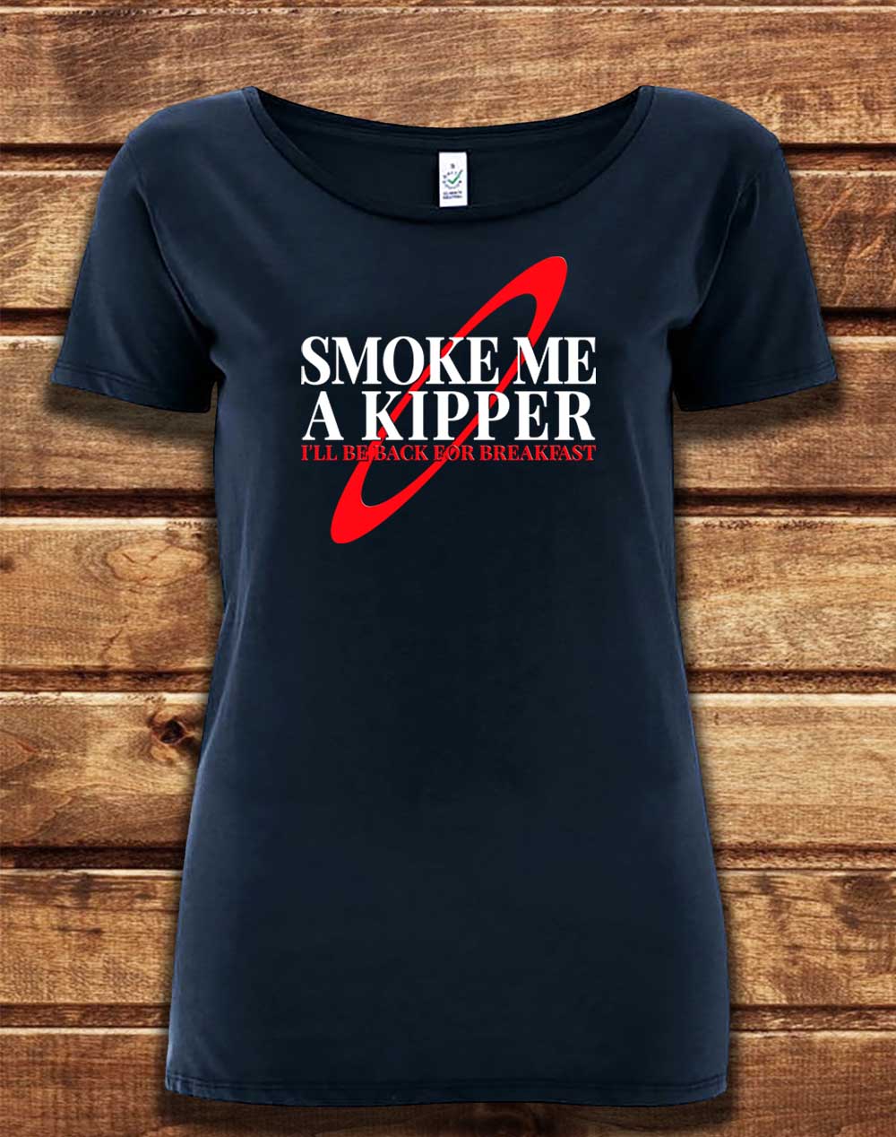 Navy - DELUXE Smoke Me a Kipper Organic Scoop Neck T-Shirt