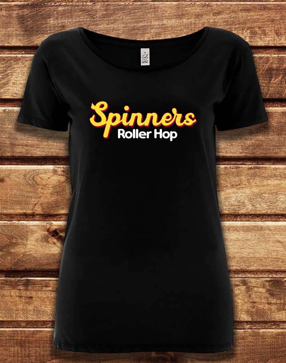 Black - DELUXE Spinners Roller Hop Organic Scoop Neck T-Shirt