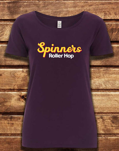 Eggplant - DELUXE Spinners Roller Hop Organic Scoop Neck T-Shirt
