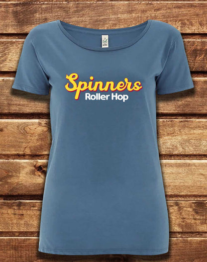 Faded Denim - DELUXE Spinners Roller Hop Organic Scoop Neck T-Shirt