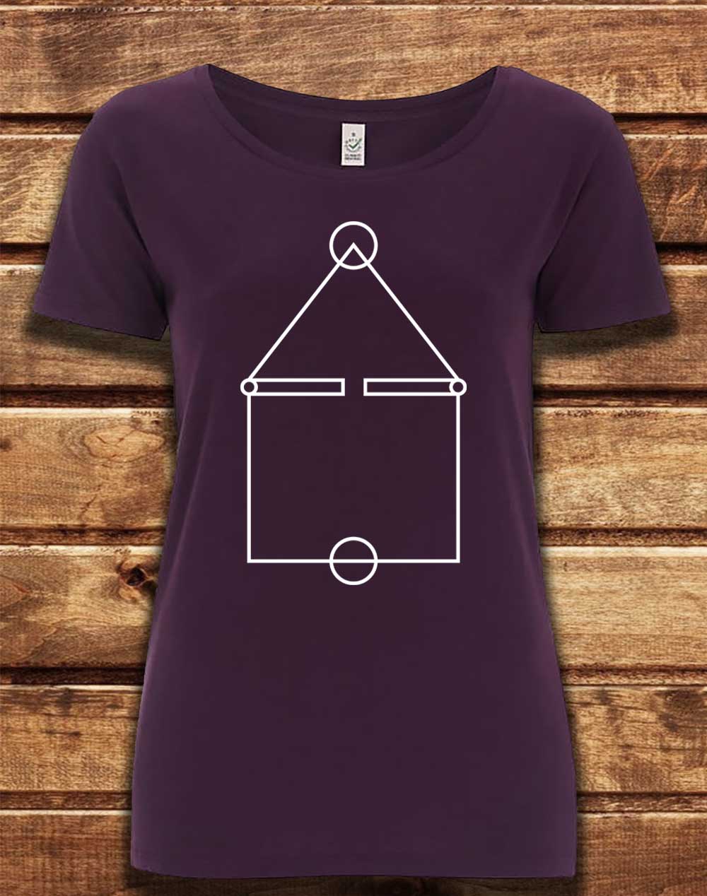 Eggplant - DELUXE Squid Court Lines Organic Scoop Neck T-Shirt