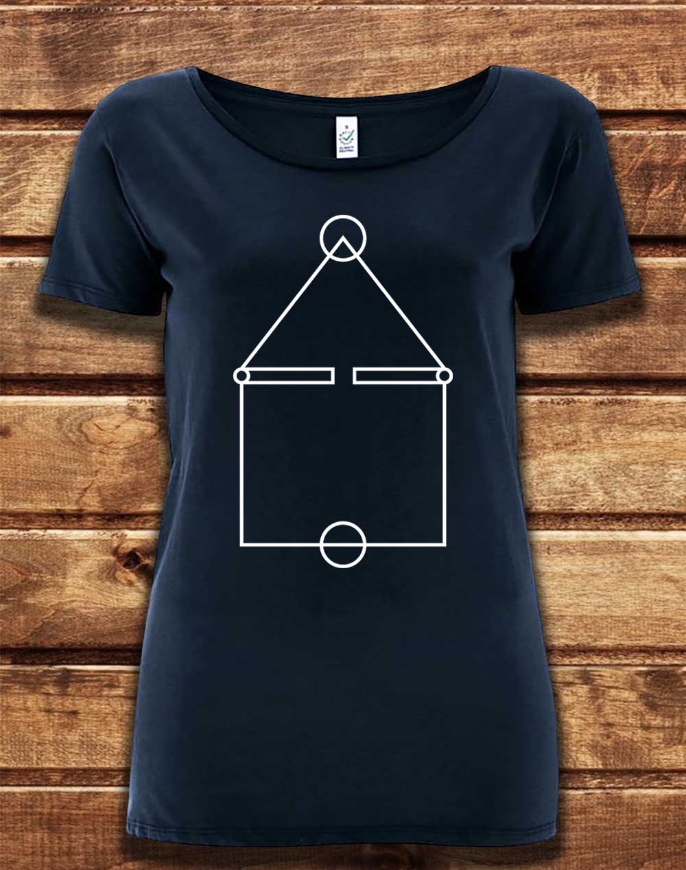 Navy - DELUXE Squid Court Lines Organic Scoop Neck T-Shirt