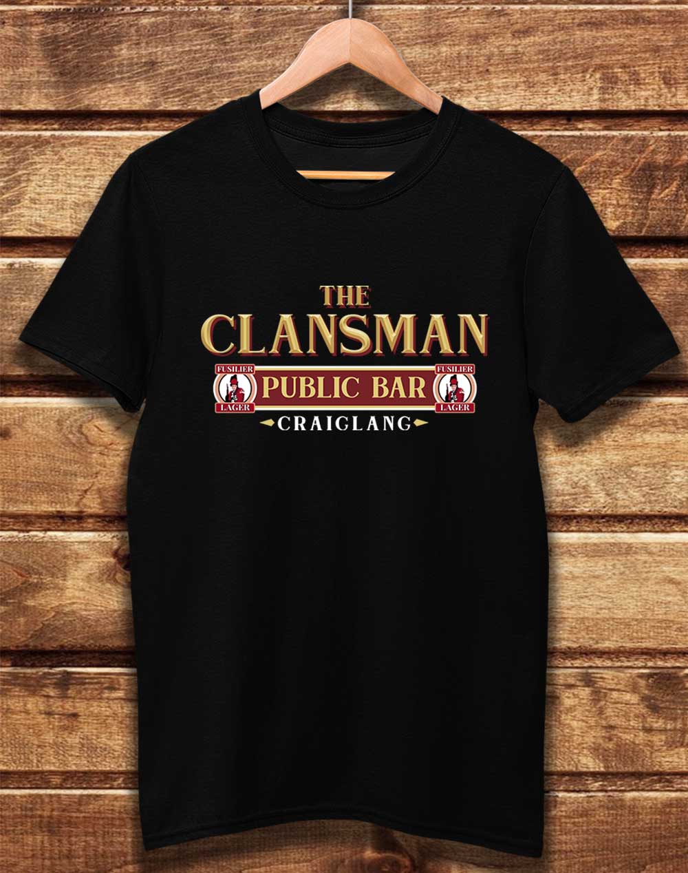 Black - DELUXE The Clansman Pub Logo Organic Cotton T-Shirt