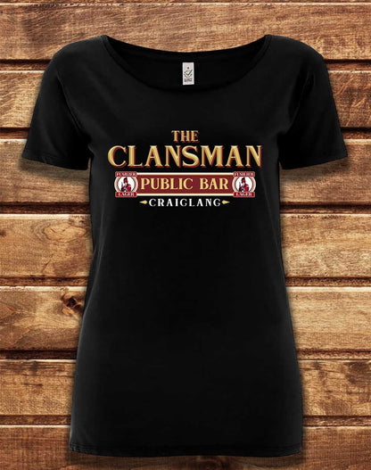 Black - DELUXE The Clansman Pub Logo Organic Scoop Neck T-Shirt