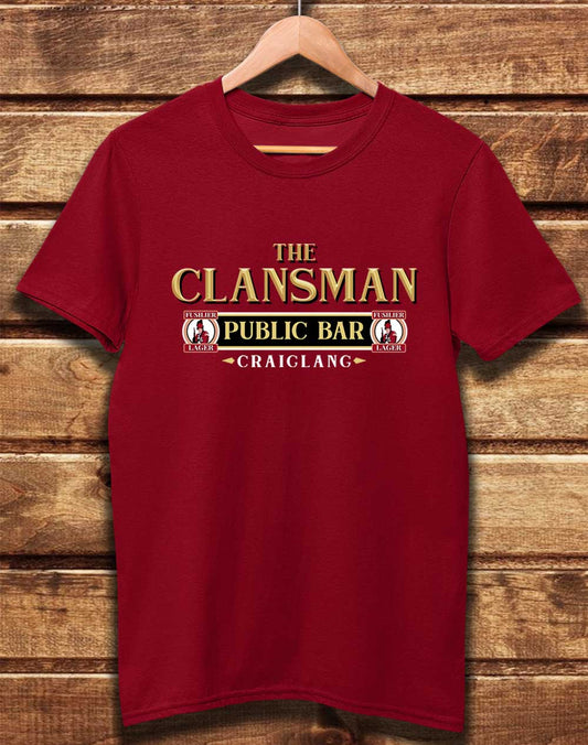 Dark Red - DELUXE The Clansman Pub Logo Organic Cotton T-Shirt