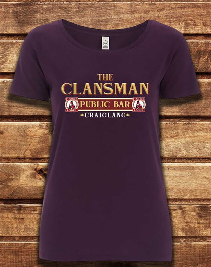 Eggplant - DELUXE The Clansman Pub Logo Organic Scoop Neck T-Shirt