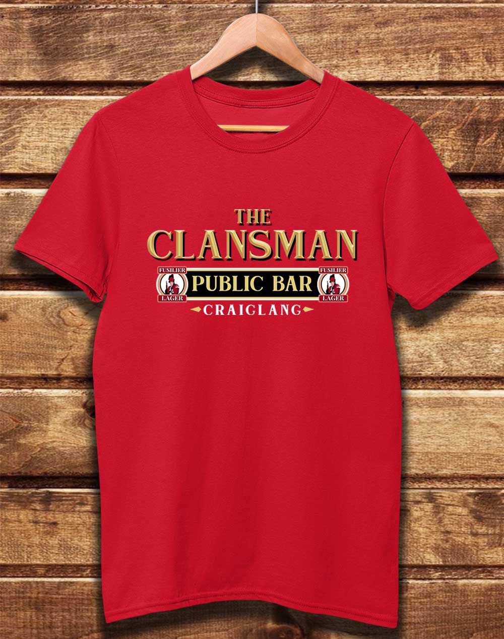 Red - DELUXE The Clansman Pub Logo Organic Cotton T-Shirt
