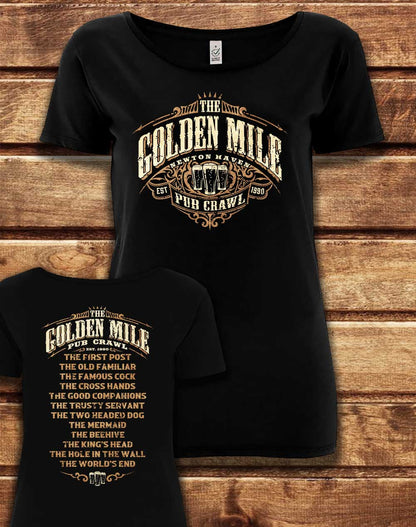 Black - DELUXE The Golden Mile Pub Crawl Organic Scoop Neck T-Shirt