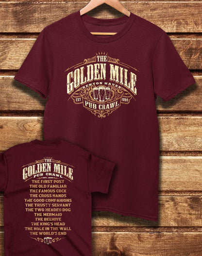 Burgundy - DELUXE The Golden Mile Pub Crawl Organic Cotton T-Shirt
