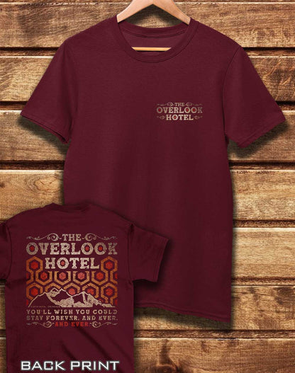 Burgundy - DELUXE The Overlook Hotel with Back Print Organic Cotton T-Shirt