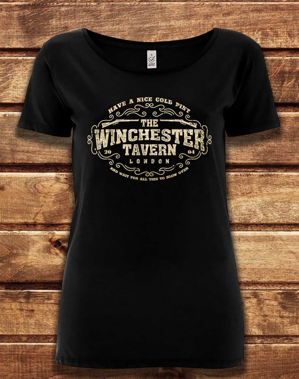 Black - DELUXE The Winchester Tavern Organic Scoop Neck T-Shirt