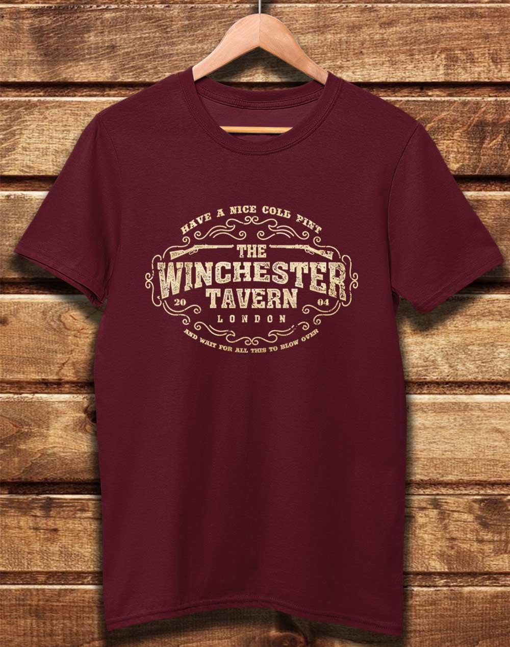 Burgundy - DELUXE The Winchester Tavern Organic Cotton T-Shirt