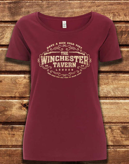 Burgundy - DELUXE The Winchester Tavern Organic Scoop Neck T-Shirt