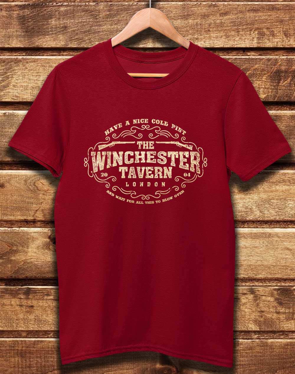 Dark Red - DELUXE The Winchester Tavern Organic Cotton T-Shirt