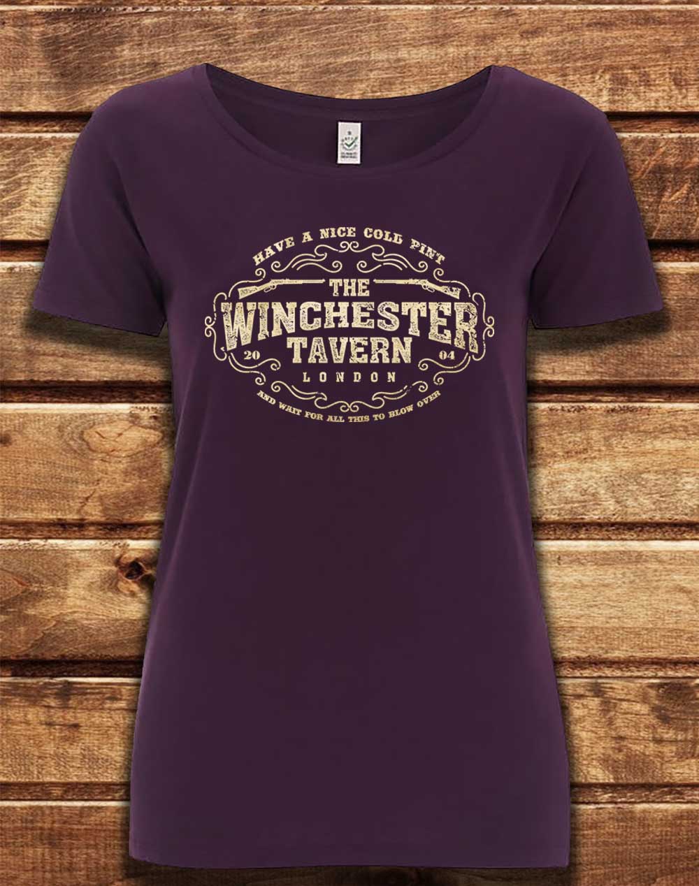 Eggplant - DELUXE The Winchester Tavern Organic Scoop Neck T-Shirt