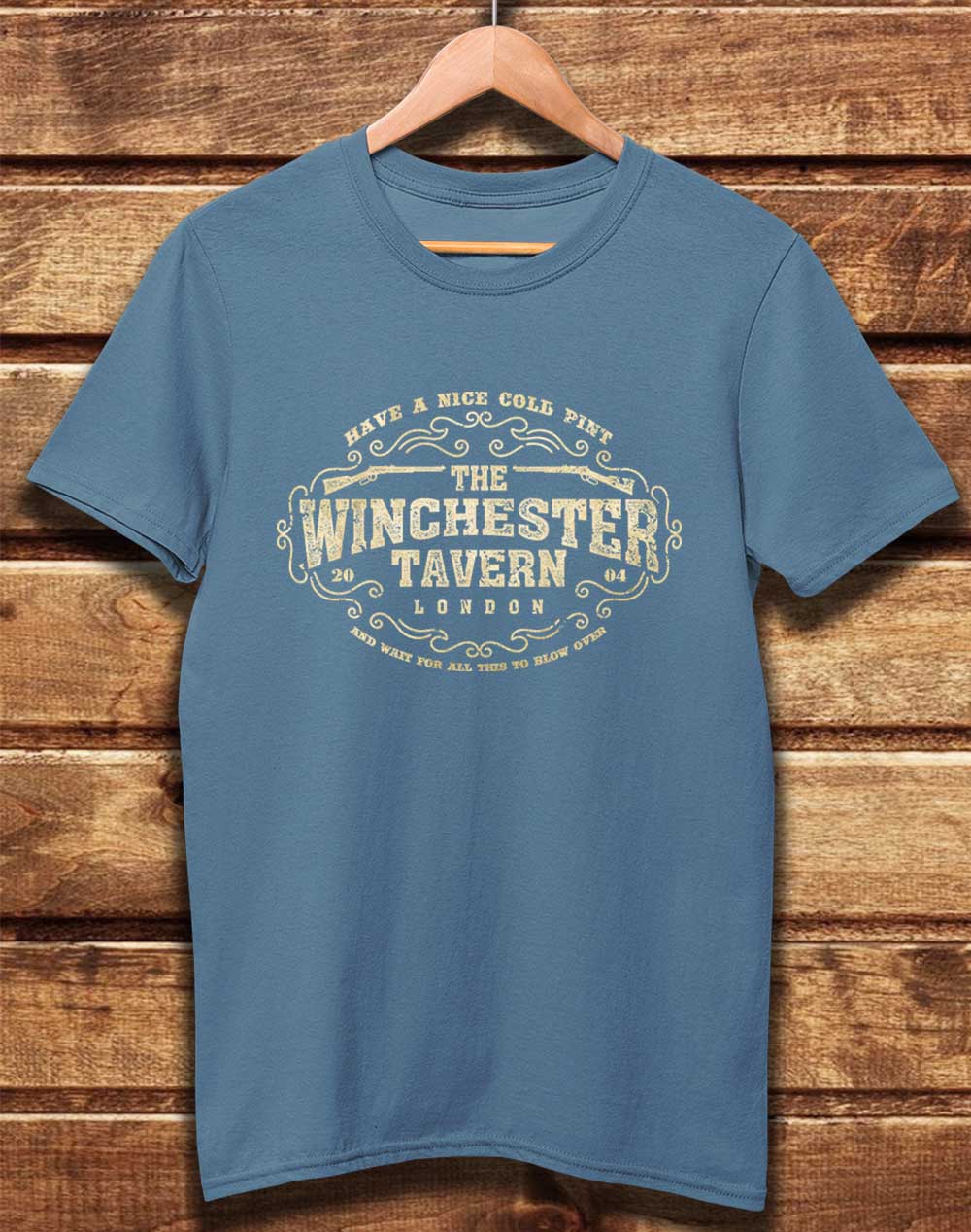 Faded Denim - DELUXE The Winchester Tavern Organic Cotton T-Shirt