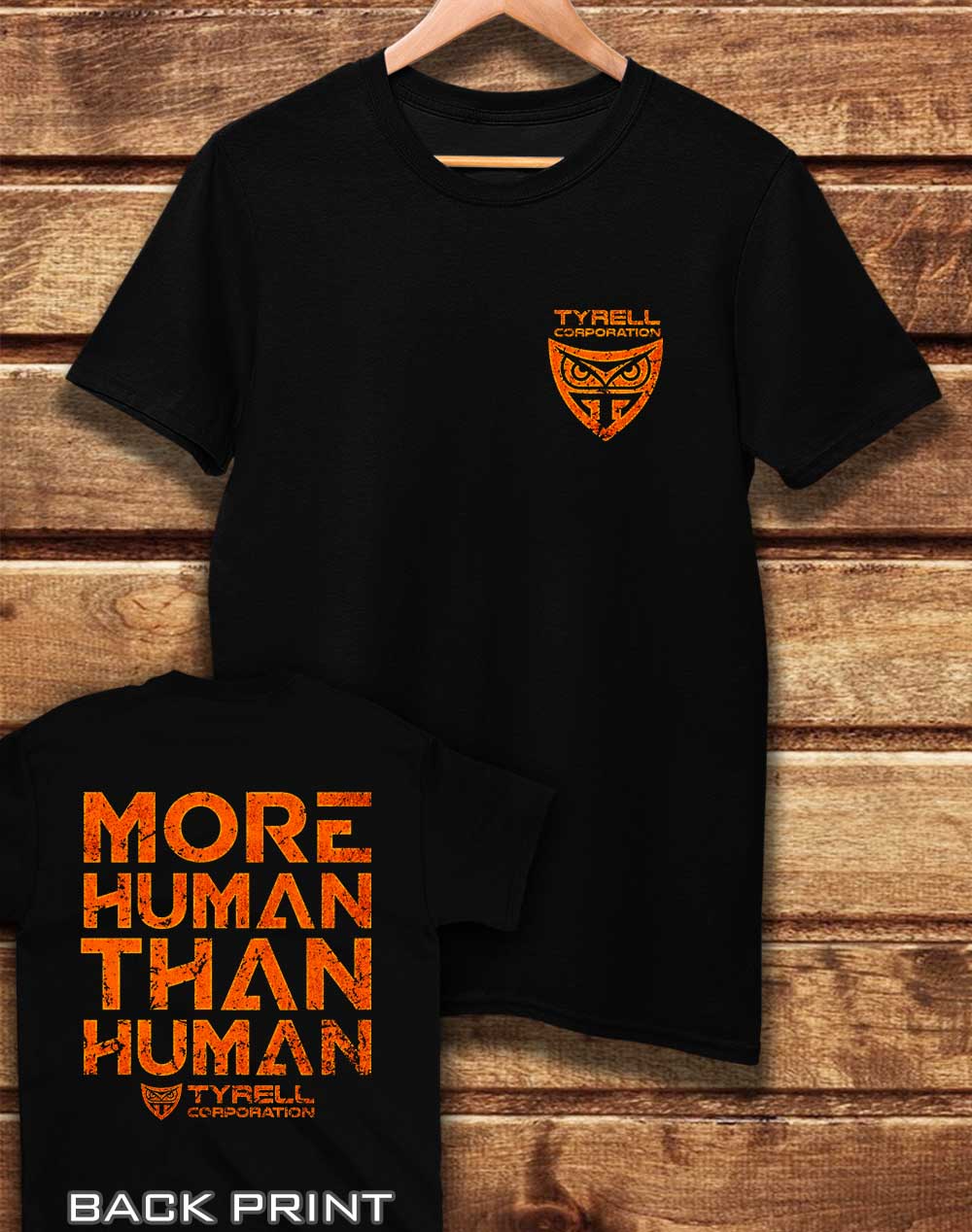Black - DELUXE Tyrell More Human Than Human with Back Print Organic Cotton T-Shirt