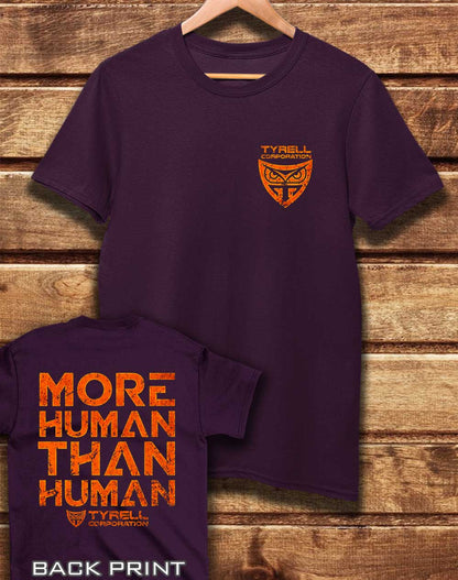 Eggplant - DELUXE Tyrell More Human Than Human with Back Print Organic Cotton T-Shirt