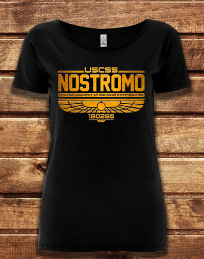 Black - DELUXE USCSS Nostromo Organic Scoop Neck T-Shirt