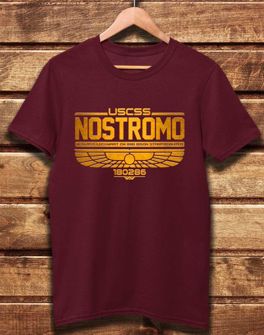 Burgundy - DELUXE USCSS Nostromo Organic Cotton T-Shirt