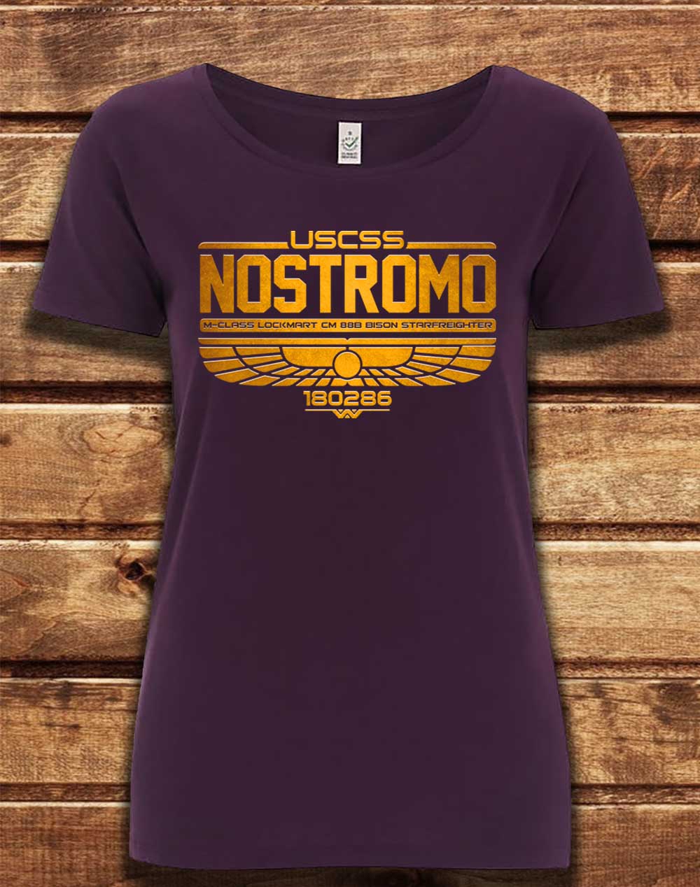 Eggplant - DELUXE USCSS Nostromo Organic Scoop Neck T-Shirt