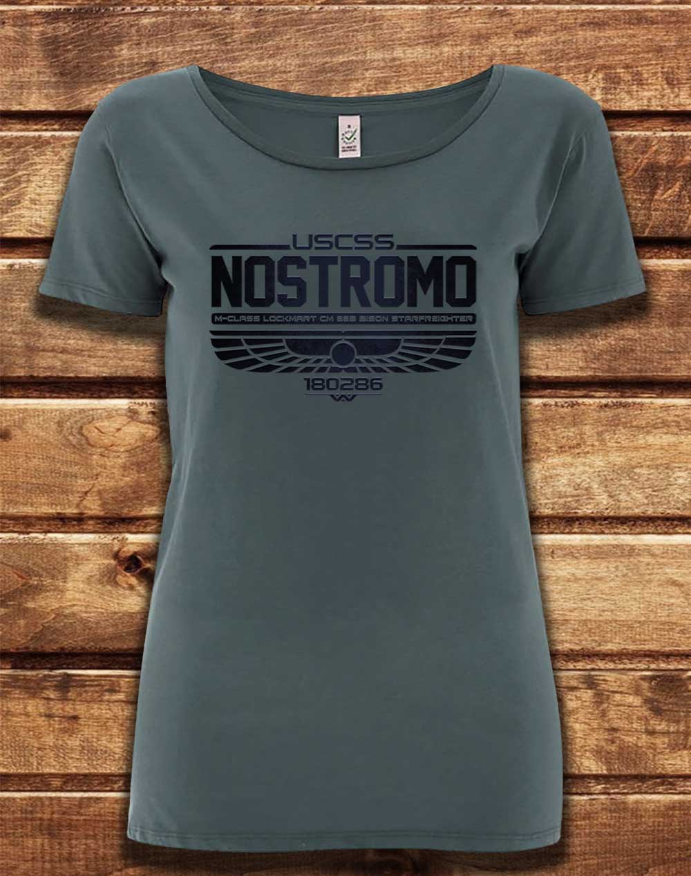 Light Charcoal - DELUXE USCSS Nostromo Organic Scoop Neck T-Shirt