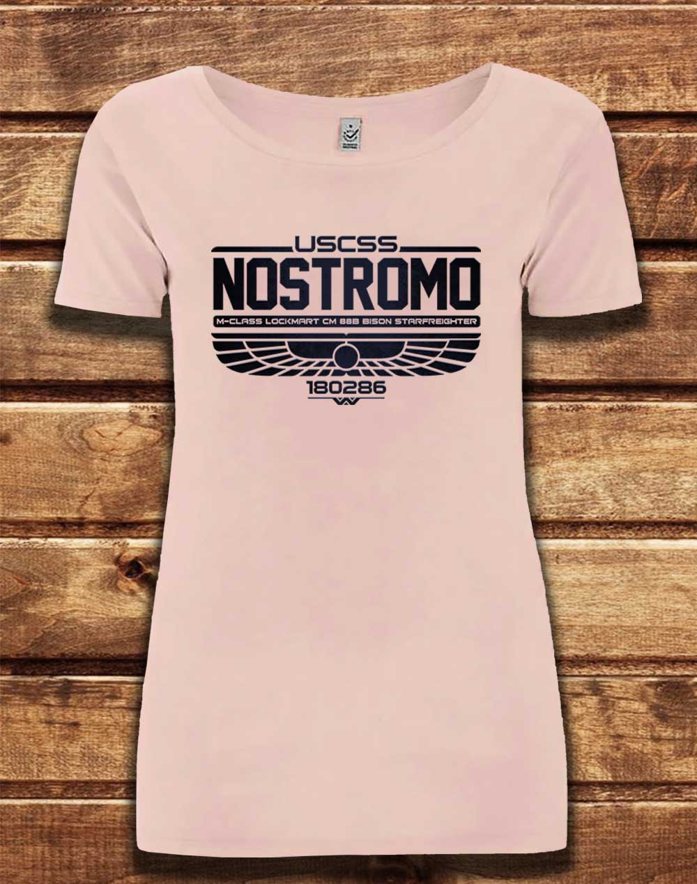 Light Pink - DELUXE USCSS Nostromo Organic Scoop Neck T-Shirt