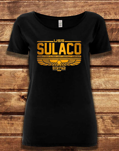 Black - DELUXE USS Sulaco Organic Scoop Neck T-Shirt