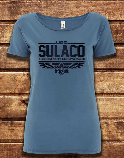 Faded Denim - DELUXE USS Sulaco Organic Scoop Neck T-Shirt